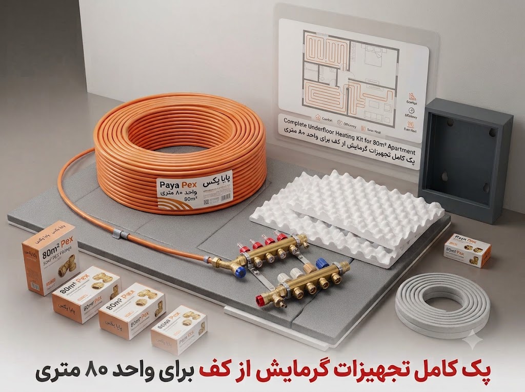 گرمایش از کف واحد 80متری